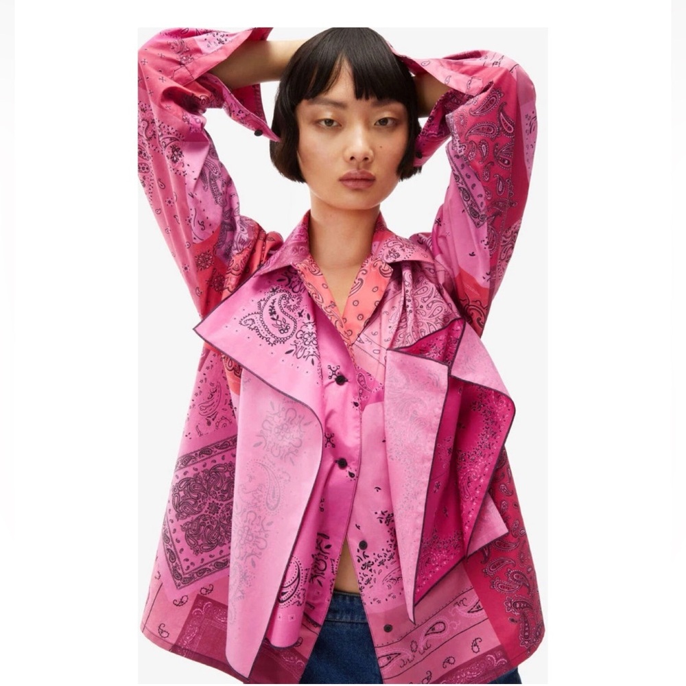 KENZO RARE Women’s Pink Bandana Loose Shirt ~ Size 38 US 8